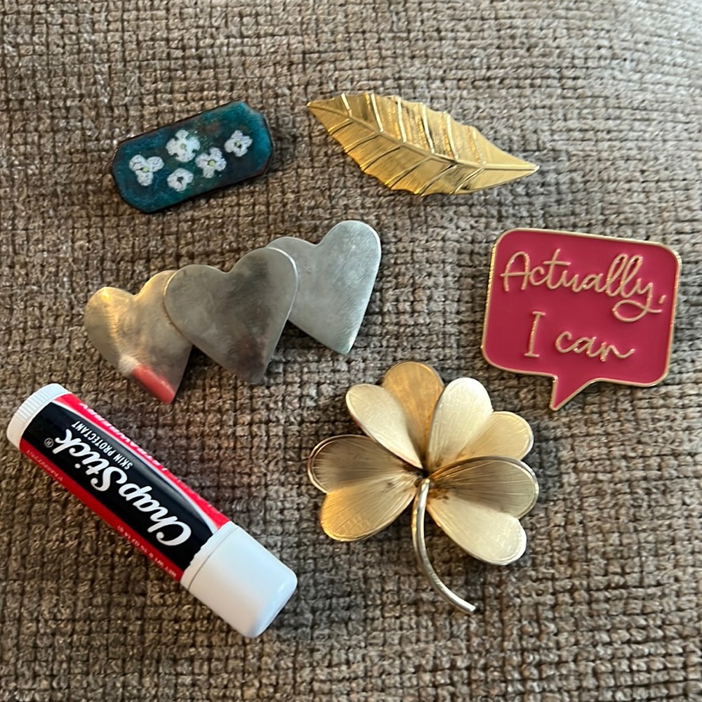 Lot of 4 pins and one barrette